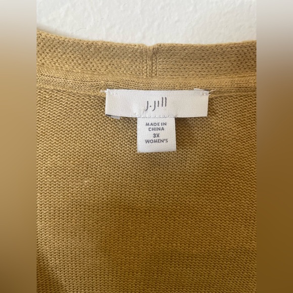 J. Jill Camel Goldish Cardigan Linen Blend - Picture 5 of 5